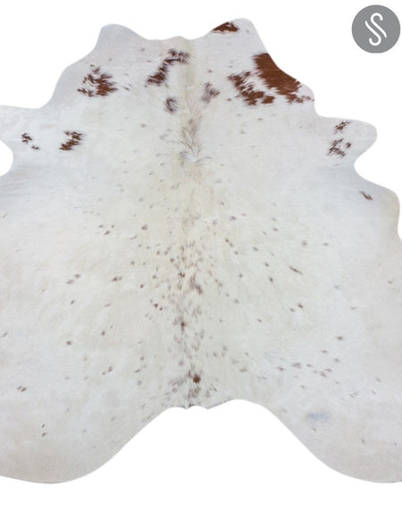 Brown and White Brazilian Cowhide Rug 6'8" x 6'5" by Saddlemark #2372