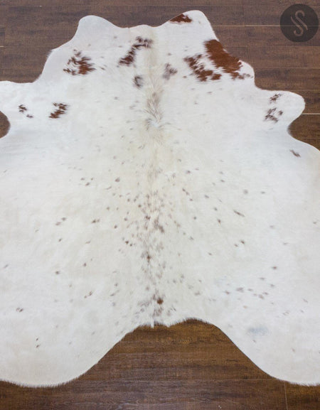 Brown and White Brazilian X-Large Cowhide Rug 6'8" x 6'5" #2372 by Hudson Hides
