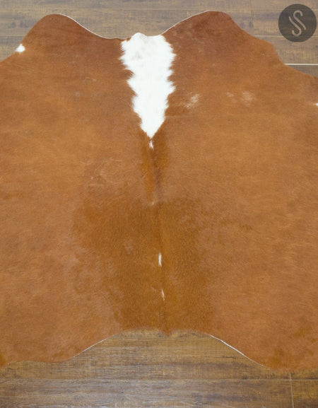 Brown and White Brazilian Small Cowhide Rug 5' x 4'9" #2727 by Hudson Hides