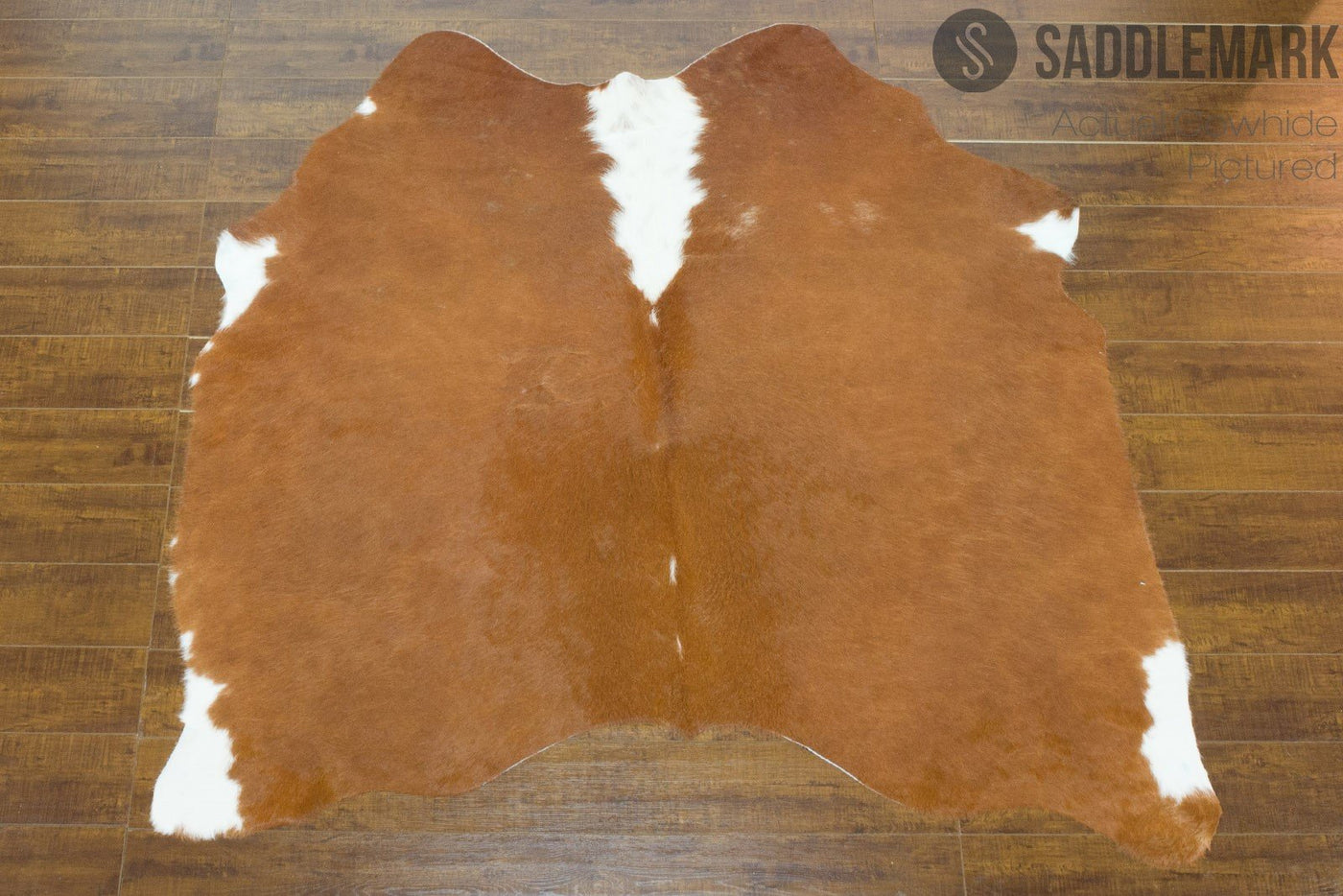 Brown and White Brazilian Small Cowhide Rug 5' x 4'9" #2727 by Hudson Hides