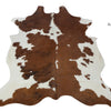 Brown and White Large European Cowhide Rug 6'9" H x 5'6"W by Hudson Hides