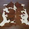 Brown and White Large European Cowhide Rug 6'9" H x 5'6"W #3527 by Hudson Hides