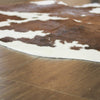 Brown and White Large European Cowhide Rug 6'9" H x 5'6"W #3527 by Hudson Hides