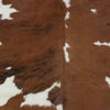 Brown and White Large European Cowhide Rug 6'9" H x 5'6"W #3527 by Hudson Hides