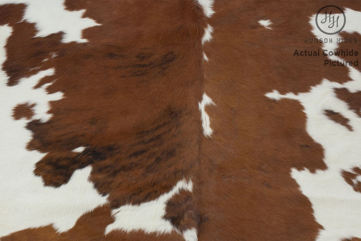 Brown and White Large European Cowhide Rug 6'9" H x 5'6"W #3527 by Hudson Hides