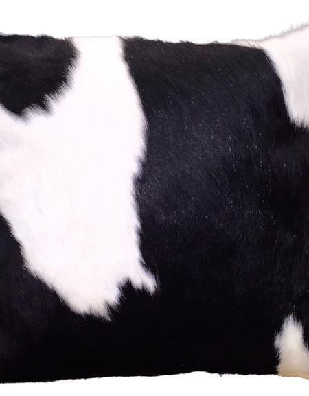 Hudson Hides Black and White Brazilian Premium Cowhide Pillow 16x16 Double Sided