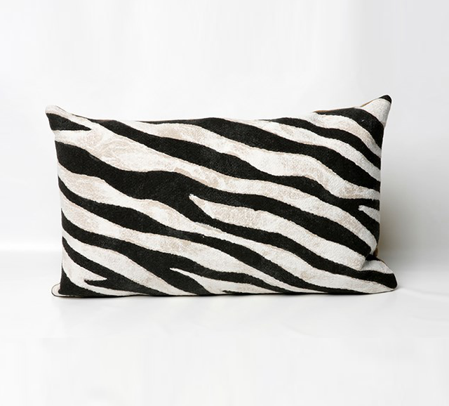 Zebra Brazilian Premium Cowhide Lumbar Pillow 10x20